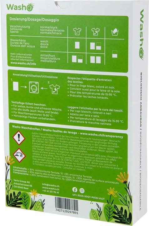 Actual product image Washo Wash Strips (60 Washing cycles, Washcloths)