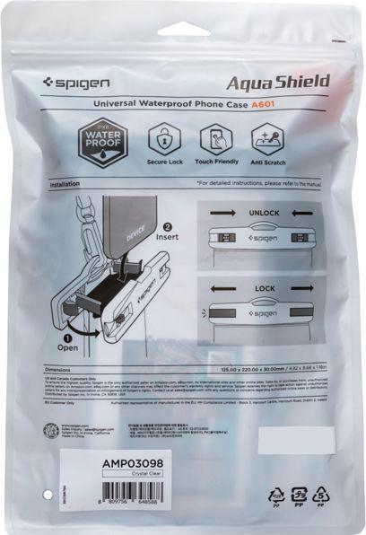 Actual product image Spigen A601 Universal Waterproof Case, Clear (pack of 2) (Universal)