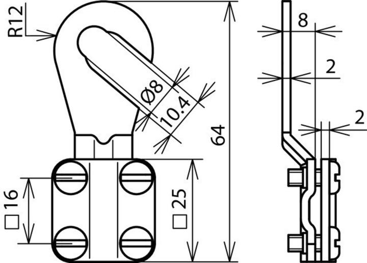 Produktbild Dehn Erdungskabelschuh 6-16mm Ausf. (B) 444010