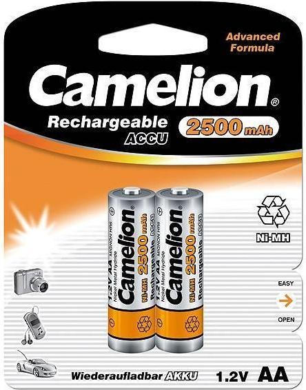 Image du produit Camelion AA/HR6, 2500 mAh, Piles rechargeables Ni-MH, 2 pc(s) (2 pcs, AA, 2500 mAh)