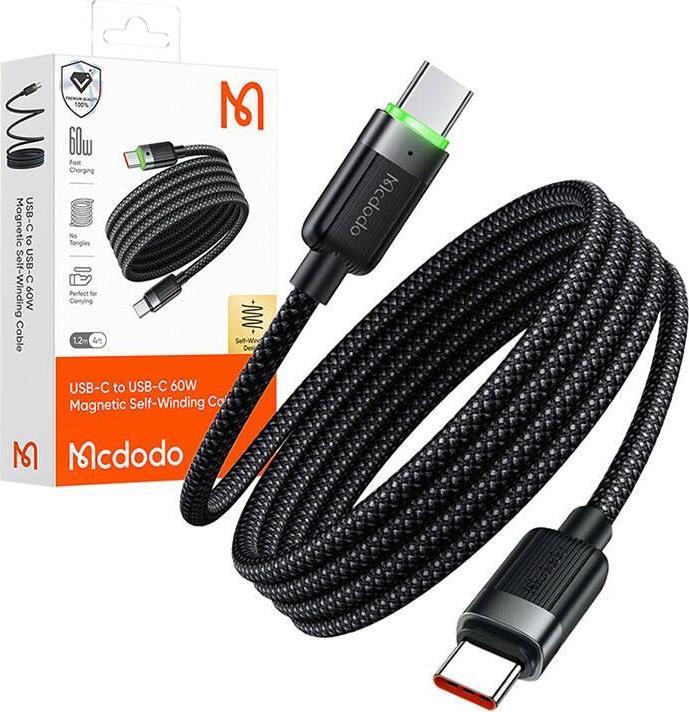 Image du produit Mcdodo CCA-2000 Câble USB-C vers USB-C, 60W, auto-enrouleur, 1.2m (1.20 m, USB 3.2 Gen 1)