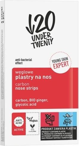 Image du produit Under Twenty UNDER TWENTY Anti Acne Corbon Nose Strips węglowe plastry na nos 4szt.