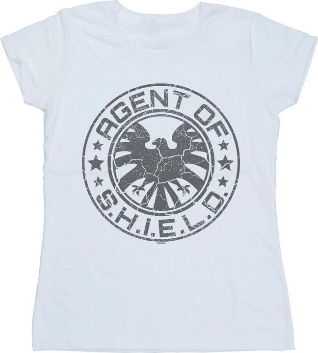 Avengers Schild Beaten Circle TShirt aus Baumwolle