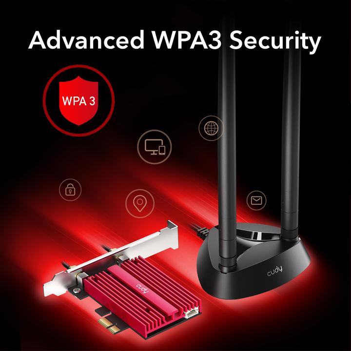 Actual product image Cudy WE4000 network card Internal WLAN / Bluetooth (Mini PCI Express)