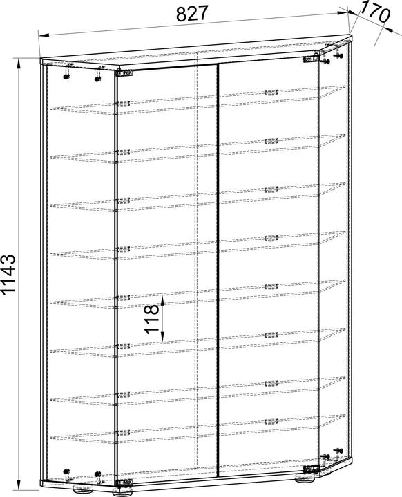 Actual product image VCM Wood Glass Stand Display Case Shelf Cenila XL (83 x 17 x 114 cm)