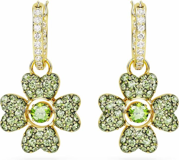 Image du produit Swarovski Idyllia Drop Pendentif d'oreille trèfle à quatre feuilles vert or (Métal)