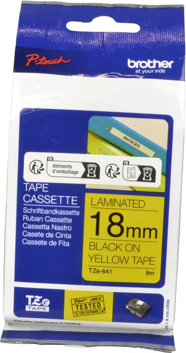 Actual product image Brother Tze-641 (1.80 cm, Yellow, Black)