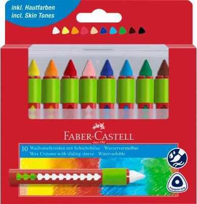 Produktbild Faber-Castell Wachsmalkreide mit Schiebhülse (Mehrfarbig, 10 x)