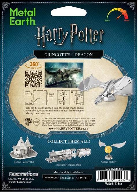 Actual product image Metal Earth Harry Potter Gringotts Dragon