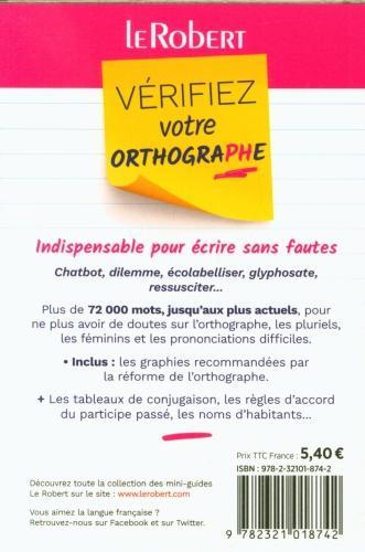 Actual product image Vérifiez votre orthographe : 72000 mots pour écrire sans fautes! (French, Collectif, 2023)