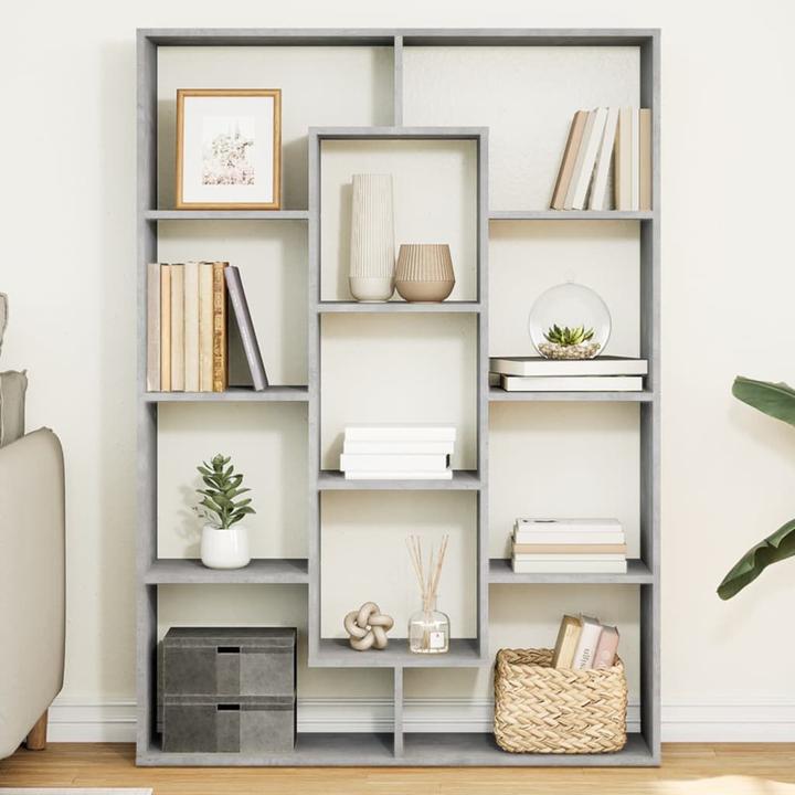 Actual product image VidaXL Bookcase Room divider Wall shelf Standing shelf Room divider Shelf Concrete grey (29 x 29 x 143 cm)