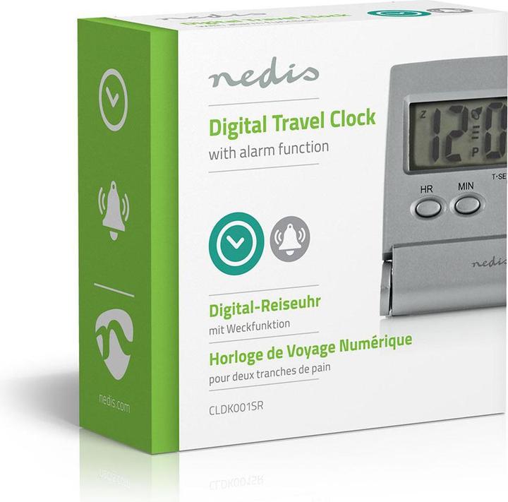 Produktbild Nedis Digital-Schreibtisch-Wecker | Hintergrundbeleuchtung LCD-Anzeige | 1.7 cm | Backlight | Faltba