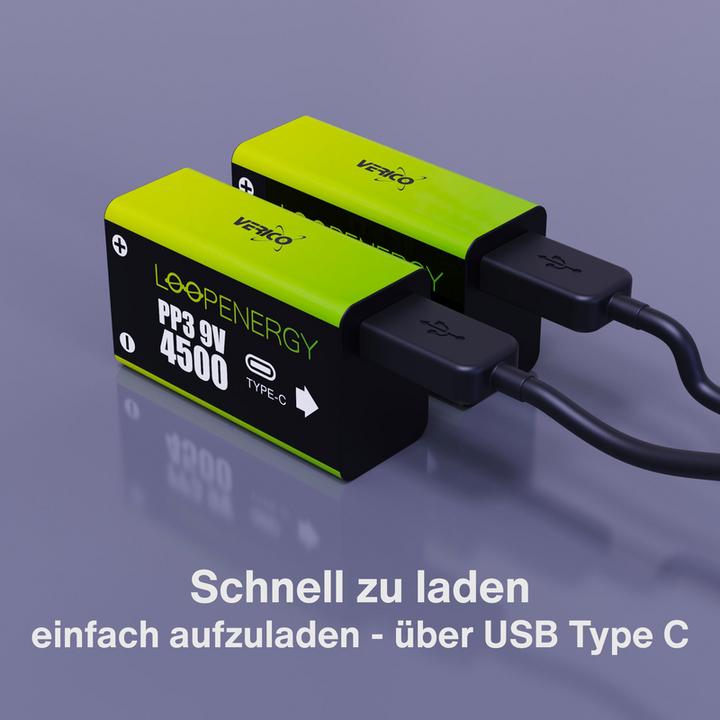 Actual product image Verico Loop Energy (2 pcs., 9V Block, 500 mAh)
