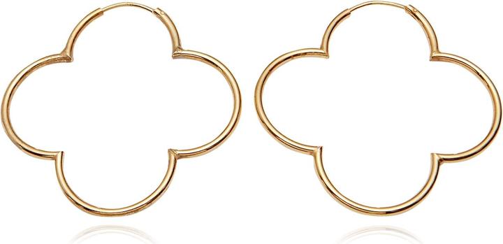 Immagine prodotto Leyda Orecchini a cerchio con fiori (Argento 925 1 micron placcato oro giallo 18k)