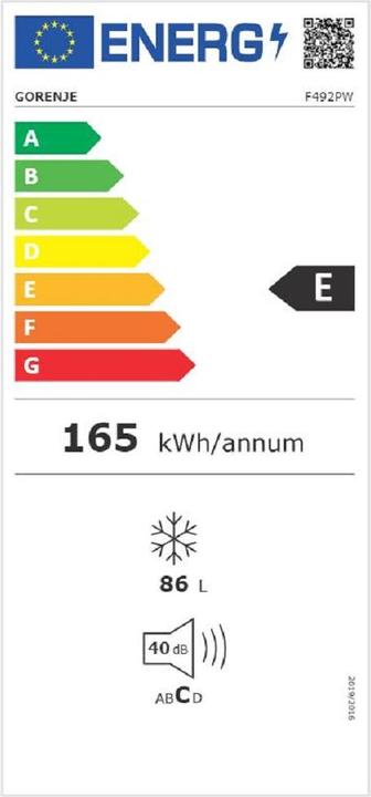 Energy Label Gorenje F492PW (Stand-alone, 86 l)