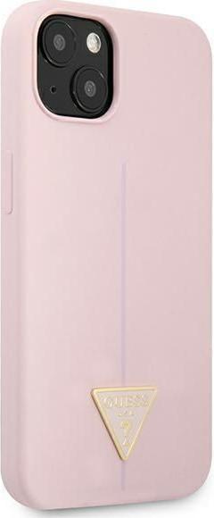 Actual product image Guess GUHCP13SSLTGU iPhone 13 Mini 5.4-inch Thin / Purple Solid Silicone Triangle (Apple iPhone 13 mini)