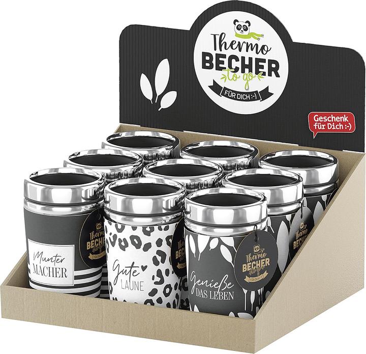 Produktbild La Vida Thermobecher to go 'Salt&Pepper' 9er Display (0.24 l)