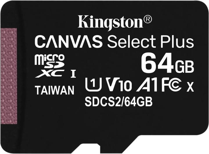 Actual product image Kingston Canvas Select Plus (64 GB, microSDXC, U1, UHS-I)