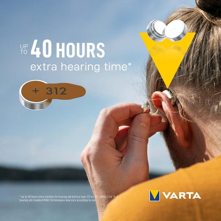 Produktbild Varta Hörgerätebatterien Typ 312, 1.4V (6-Pack) (6 Stk., A312, 180 mAh)