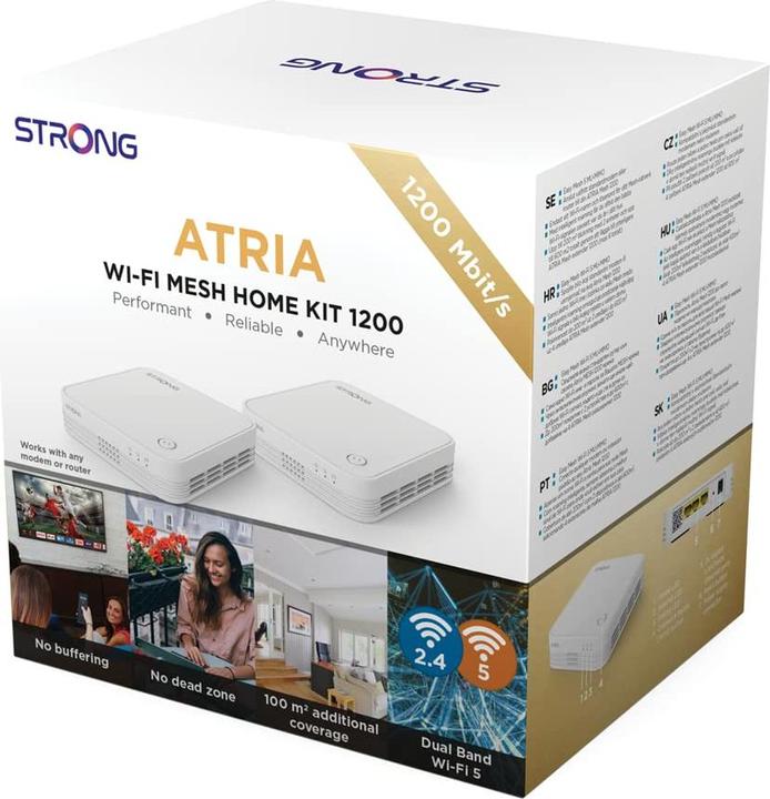 Immagine prodotto Strong Kit domestico Atria Wi-Fi Mesh 1200v2 (867 Mbit/s, 300 Mbit/s)