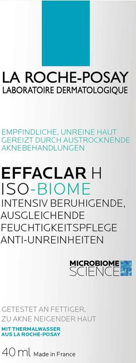 Nutritional values and ingredients La Roche Posay Effaclar H Isobiome (40 ml, 24h cream)