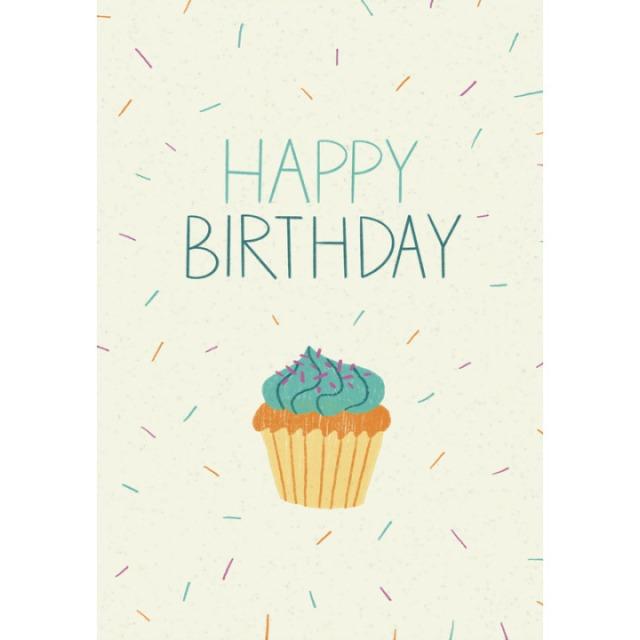 Happy Birthday - Karte aus Crushpapier (1 Stk.)