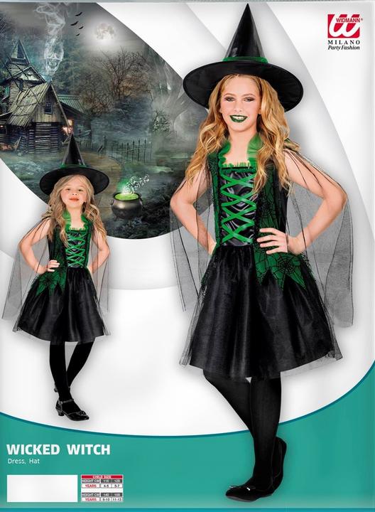 Produktbild Widmann Böse Waldhexe mit Kleid und Hut Kinderkostüm (164)