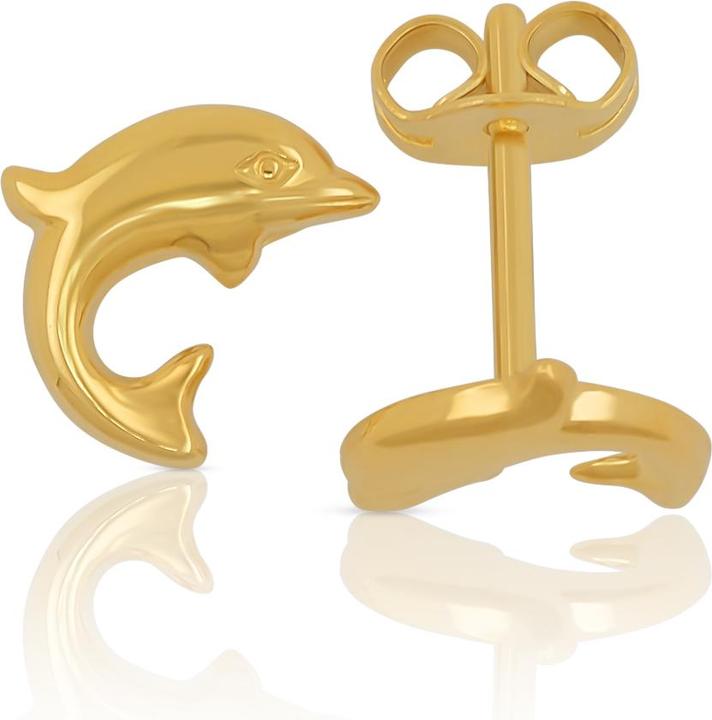 Muau Stud earrings yellow gold 750, 8x9mm (Gelbgold)