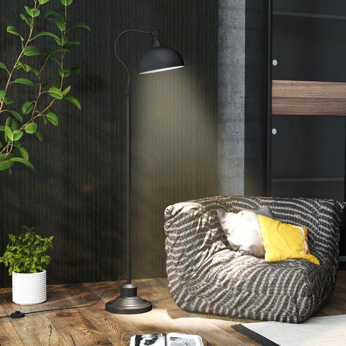 Produktbild Swisshandel24 Stehlampe im Vintage-Design, verstellbare Stehleuchte für Wohnzimmer, Schwarz (E27)