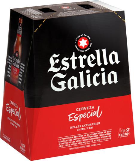 Estrella Damm Caisse Galicia 24 x 330 ml / Espagne (24 x 33 cl)