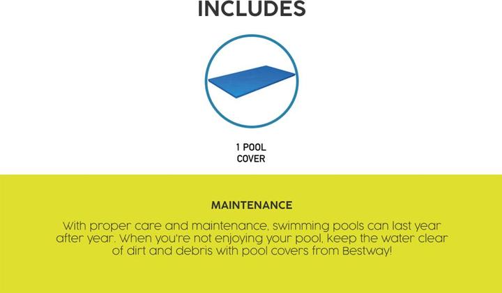 Image du produit Bestway Bâche de piscine rectangulaire pour piscines hors sol de 4,00 m x 2,11 m