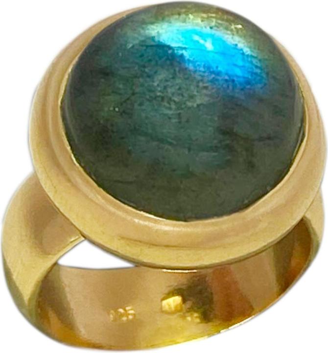 Produktbild Steinkult Sterling Silber Ring, mit 18 Kt. Gold veredelt "Labradorit" (54, 925 Silber)