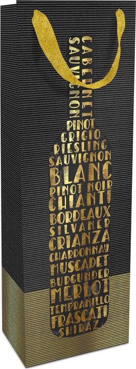 Immagine prodotto Braun + Company Borsa per bottiglie Vinothek 12 x 37 x 8 cm, Oro/Nero (Borsa da regalo, 1 x)