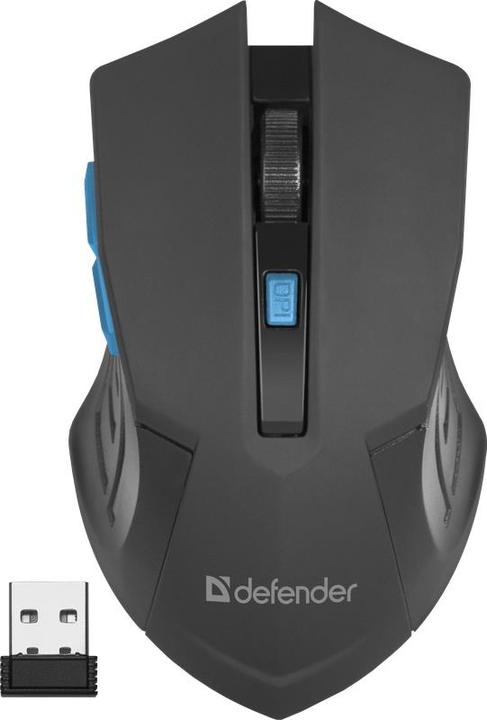 Produktbild Defender MAUS ACCURA MM-275 RF SCHWARZ UND BLAU OPTICAL 1600DPI 6P (Kabellos)