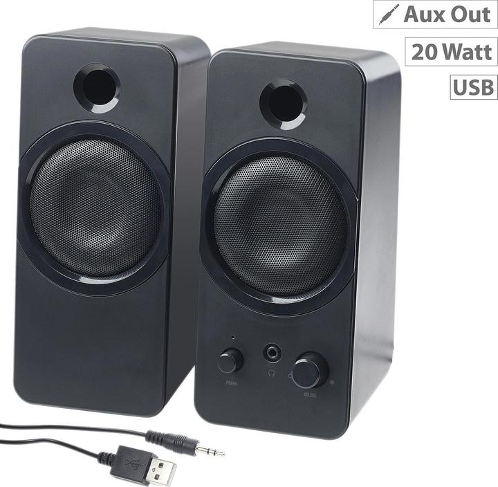 Actual product image Auvisio Active stereo speakers with USB power supply