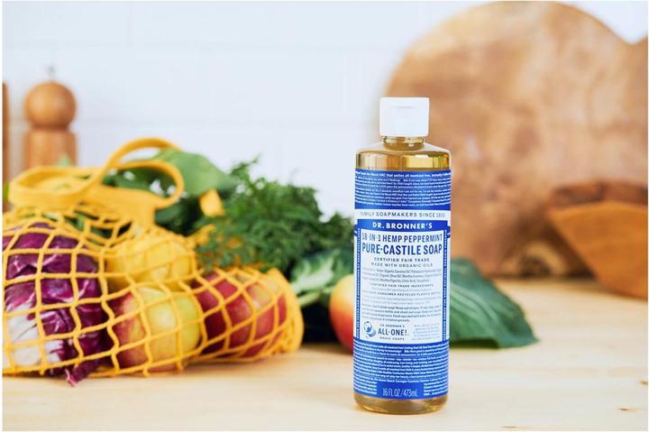 Actual product image Dr. Bronner's 18-IN-1 Peppermint (Liquid soap, 475 ml)