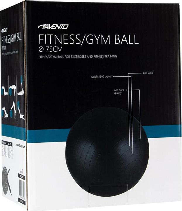 Actual product image Avento gymnastic ball, black, 75cm in diameter (75 cm)