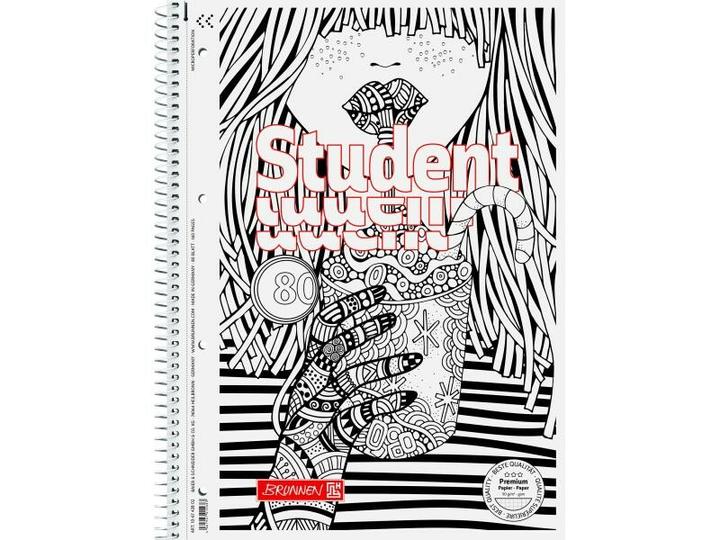 Produktbild Collegeblock ZENart Cocktail, A4, Liniert, Weiss Schwarz (A4, Kariert)