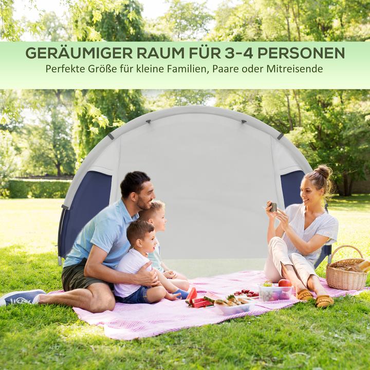 Produktbild Outsunny Campingzelt Polyester, Fiberglas Blau (3 Personen)