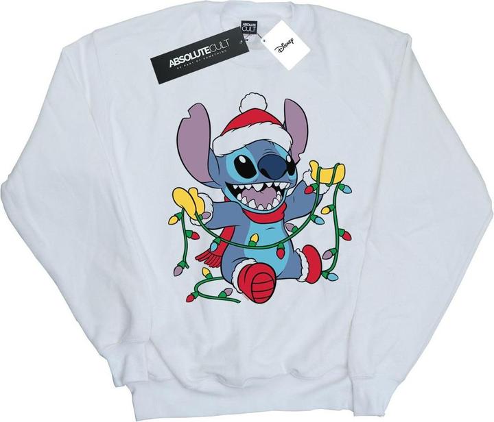 Actual product image Disney Mens Lilo And Stitch Christmas Lights Sweatshirt (XXL)