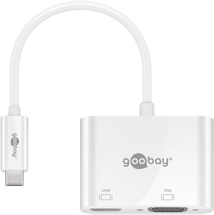 Actual product image Goobay USB-C™ Multiport Adapter HDMI™+VGA, 1pcs. in polybag, White (USB-C, 1 Ports)