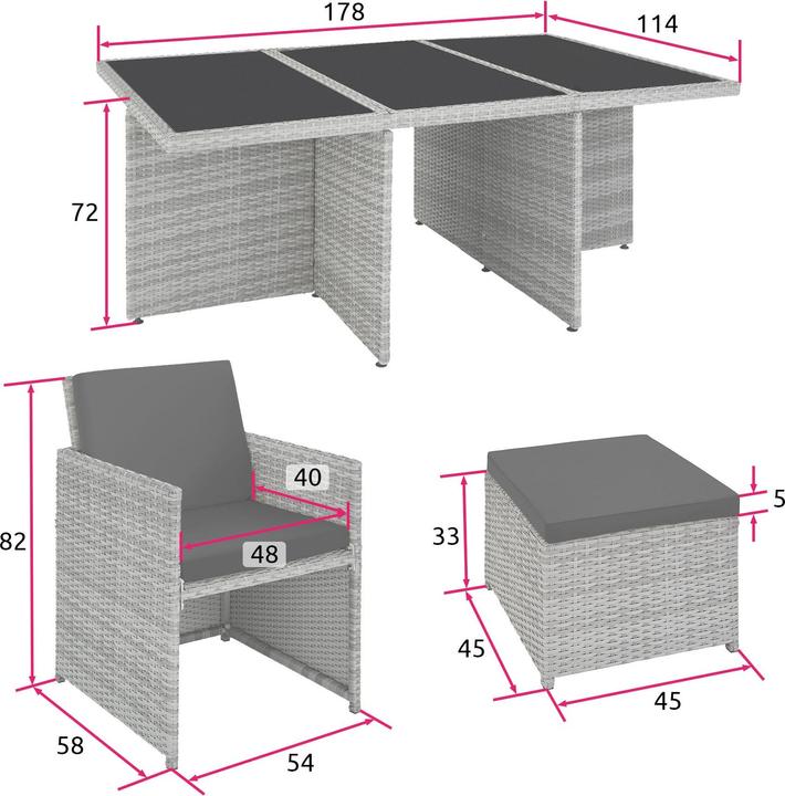 Actual product image tectake Rattan garden furniture set New York with protective cover, variant 2 (178 cm)
