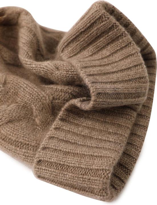 Actual product image Bellemere Beanie Soft Cable Knit Cashmere