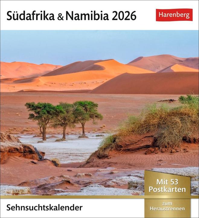 Immagine prodotto Harenberg Südafrika & Namibia Sehnsuchtskalender 2026 - Wochenkalender mit 53 Postkarten (Tedesco)