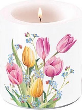 Produktbild Ambiente Kerze Small "Tulips Bouquet" H 9cm x D 7,5cm