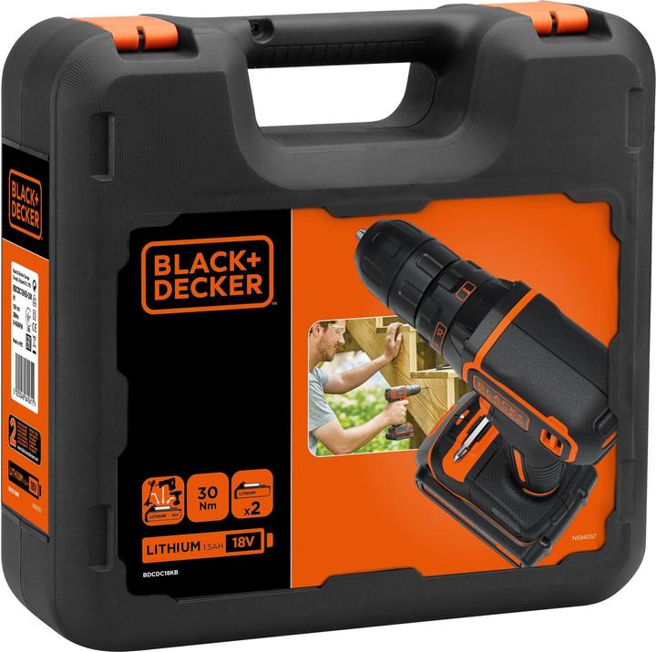 Image du produit Black & Decker Tournevis sans fil BDCDC18KBQW pour perceuse sans fil (Fonctionnement sur batterie)
