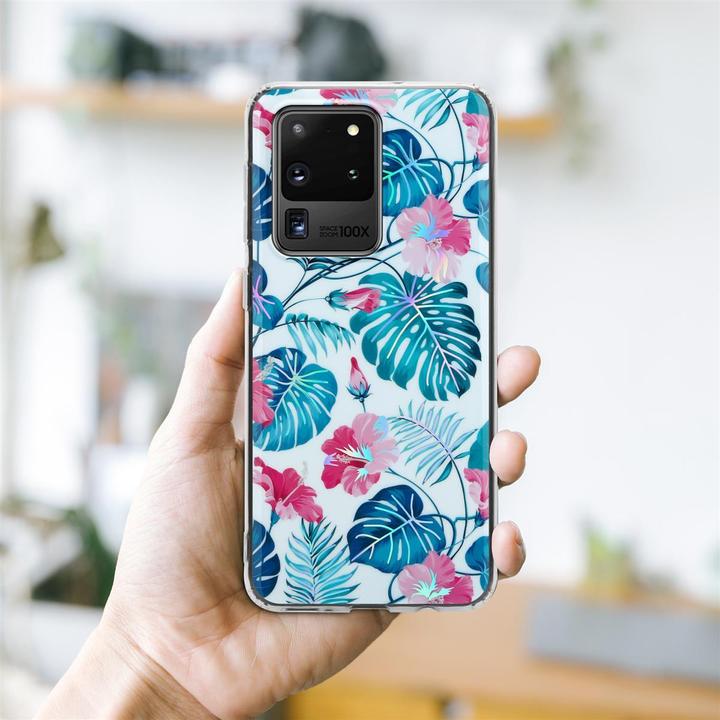 Image du produit Cadorabo Couverture IMD TPU Fleurs & Feuilles colorées (Samsung Galaxy S20 Ultra)