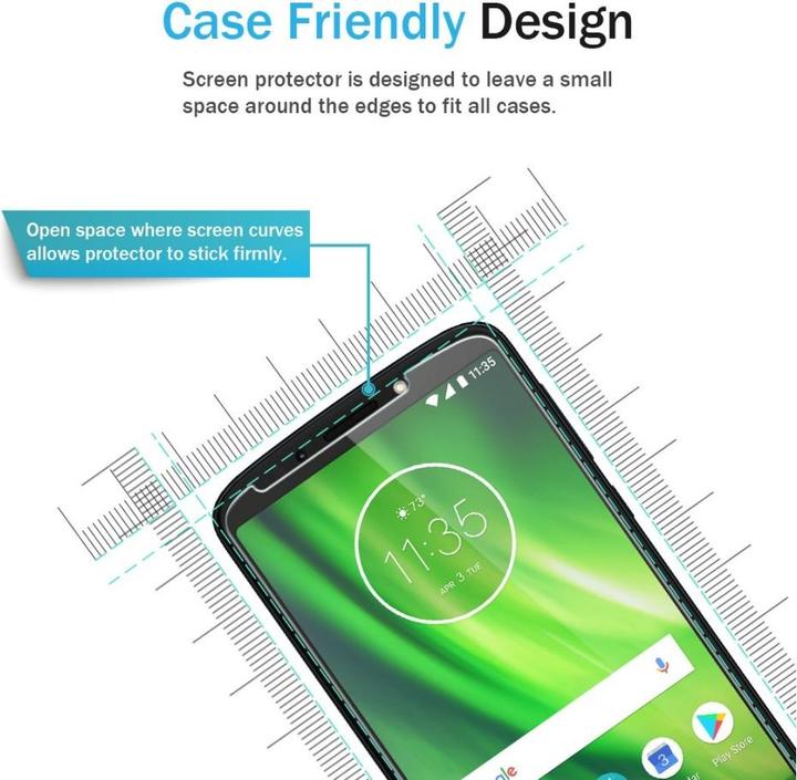 Image du produit Screenguard Motorola Moto G6 Plus Film de protection en verre blindé Case Friendly Design (1 pièce(s), Motorola Moto G6 Plus)