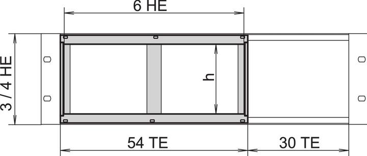 Schroff Extension horizontale de la carte - HORIZ.AB. 3HE VO LD HI VT