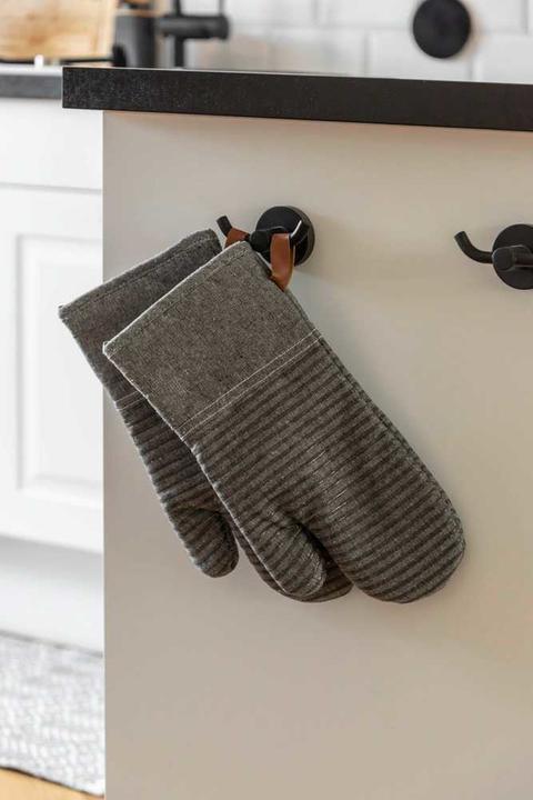 Actual product image Wenko Kitchen Glove Ada Stripes Grey, 2 pieces (Silicone, Cotton, Polyester, Viscose)